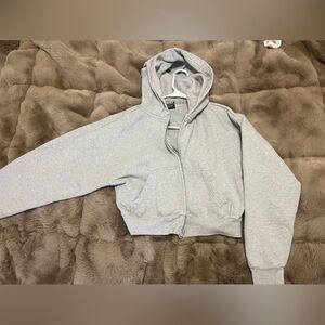 Aritzia extra fleece boyfriend cropped sweatshirt